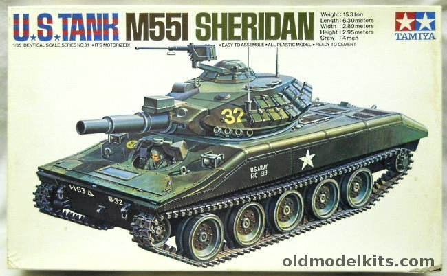 Tamiya 1/35 US Tank M551 Sheridan Motorized, MT131-598 plastic model kit